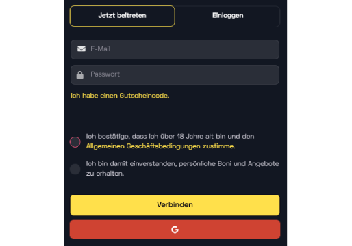 Bitguruz Registrierung